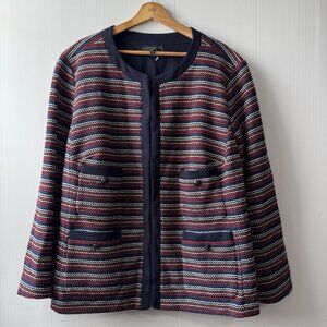 NEW Talbots 3XPetite Jacket Women’s Red White Blue Knit